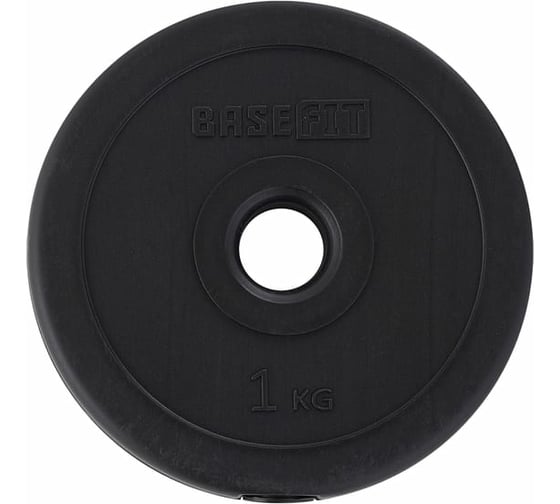 Пластиковый диск Basefit BB-203 1 кг, d=26 мм, черный УТ-00019752