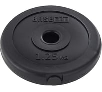 Пластиковый диск Basefit BB-203 1.25 кг, d=26 мм, черный ЦБ-00001399