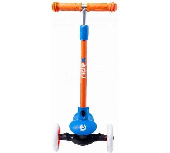 Самокат 3-х колесный RIDEX Hero, 120/80 мм, синий/оранжевый УТ-00018410