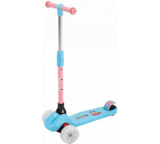 Самокат 3-х колесный RIDEX Juicy R, 120/80 мм, голубой/розовый УТ-00021200