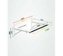 Настенный разборный турник Basefit Spectr 1, d=28 мм, ширина 100 см, вынос 60 см УТ-00018780