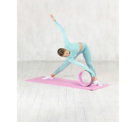 Колесо для йоги Starfit YW-101 32 см, розовый пастель/серый УТ-00019041