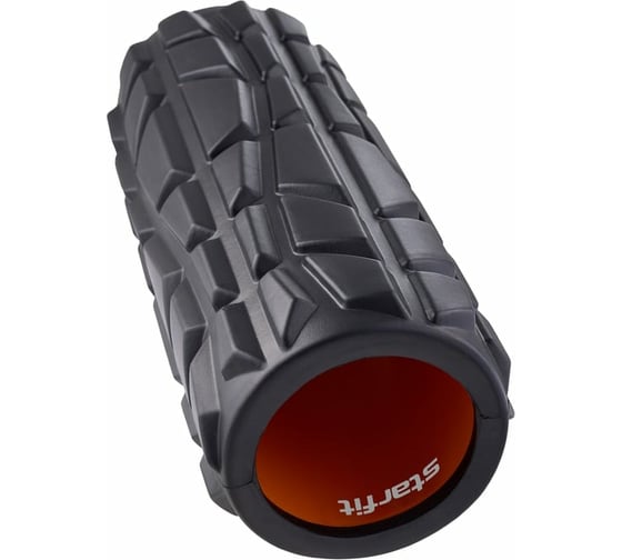 Массажный ролик Starfit FA-509 EVA/PP, высокая жесткость, 33x13.5 cм, черный/оранжевый ЦБ-00001502
