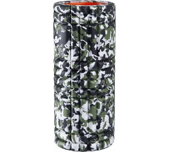Массажный ролик Starfit FA-508 EVA/PP, низкая жесткость, 33x14 cм, зеленый камуфляж/оранжевый УТ-00019054 1