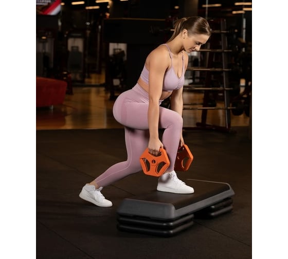 Быстросборная обрезиненная трехуровневая степ-платформа Starfit SP-205 108x41.5x20 см УТ-00019260