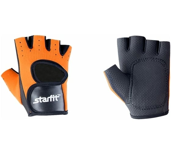 Перчатки для фитнеса Starfit SU-107, оранжевый/черный УТ-00008326
