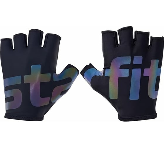 Перчатки для фитнеса Starfit WG-102, черный/светоотражающий УТ-00020809