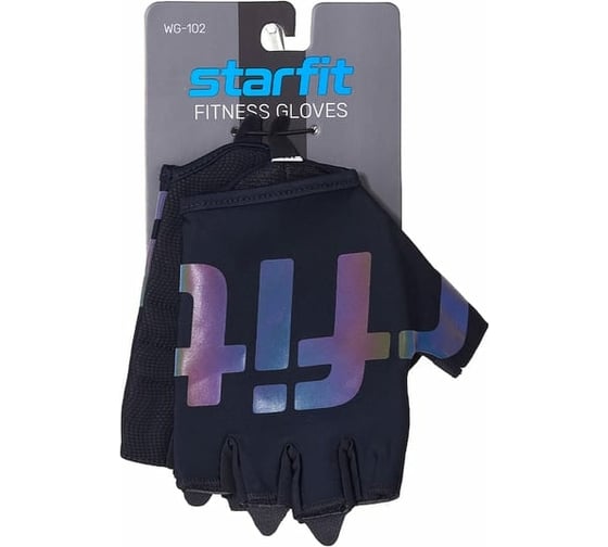 Перчатки для фитнеса Starfit WG-102, черный/светоотражающий УТ-00020809