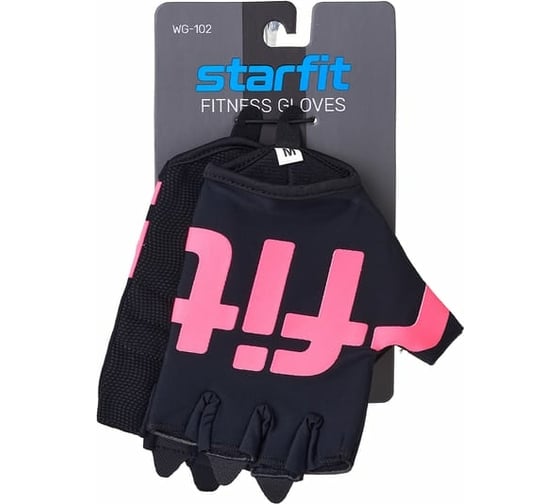 Перчатки для фитнеса Starfit WG-102, черный/малиновый УТ-00020808