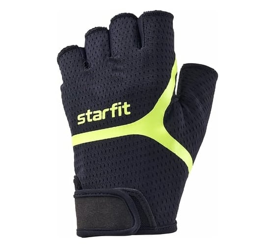 Перчатки для фитнеса Starfit WG-103, черный/ярко-зеленый УТ-00020814 1