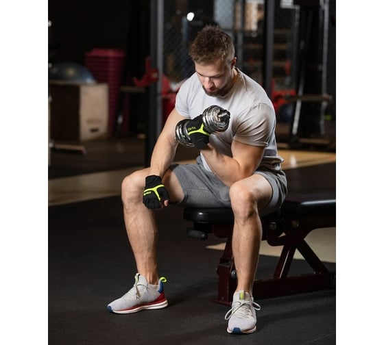 Перчатки для фитнеса Starfit WG-103, черный/ярко-зеленый УТ-00020814