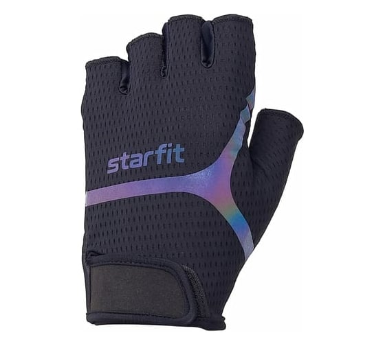 Перчатки для фитнеса Starfit WG-103, черный/светоотражающий УТ-00020812