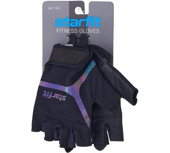 Перчатки для фитнеса Starfit WG-103, черный/светоотражающий УТ-00020812