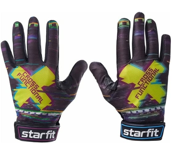 Перчатки для фитнеса Starfit WG-104, с пальцами, черный/мультицвет УТ-00020816 1
