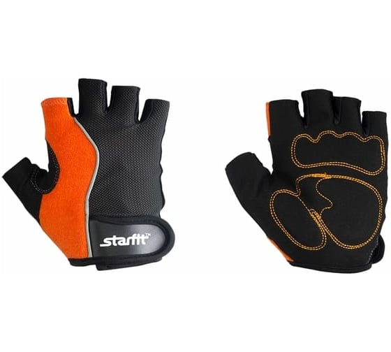 Перчатки для фитнеса Starfit SU-108, оранжевый/черный УТ-00009313