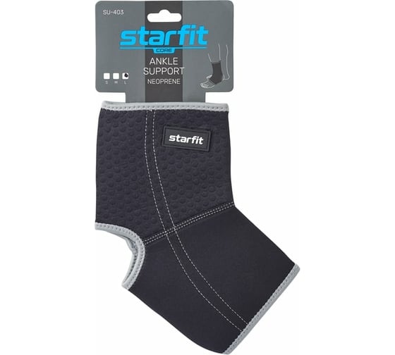 Суппорт голеностопа Starfit SU-403 неопреновый, черный УТ-00018582