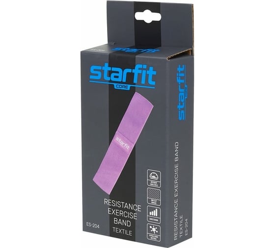 Мини-эспандер Starfit ES-204 высокая нагрузка, текстиль, фиолетовый пастель УТ-00019059