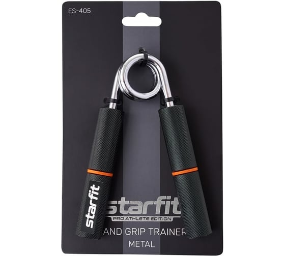 Пружинный металлический кистевой эспандер Starfit ES-405 45 кг, черный/оранжевый УТ-00019251