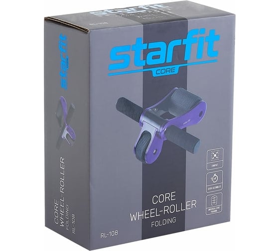 Складной ролик для пресса Starfit RL-108 черный/фиолетовый УТ-00019237