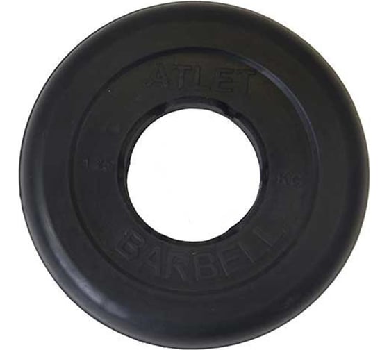 Обрезиненный диск MB Barbell черный d-51, 1.25 кг 28264385