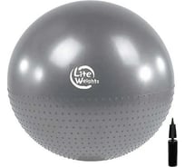 Гимнастический массажный мяч Lite Weights 65см, с насосом, серебро BB010-26