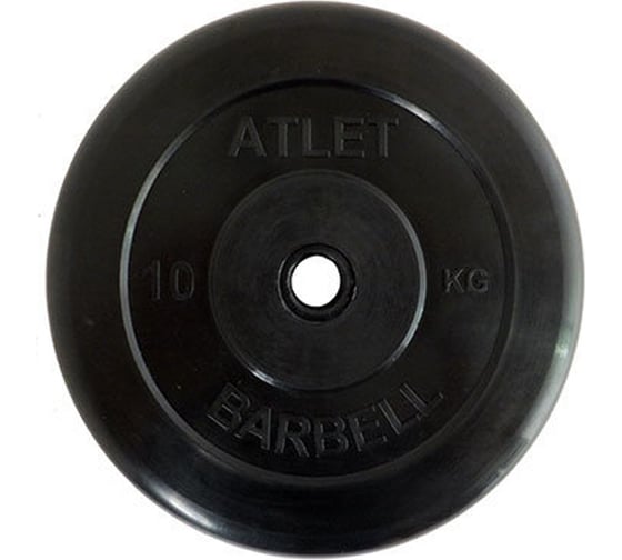 Обрезиненный диск MB Barbell черный, d-31, 10 кг 28266399 1