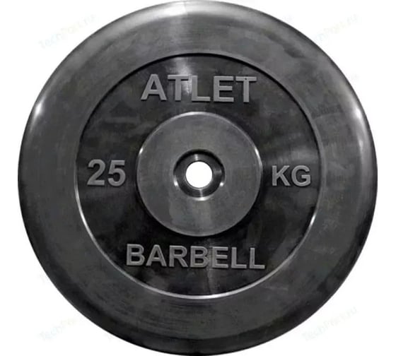Обрезиненный диск MB Barbell черный, d-31, 25 кг 28266396