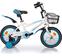 Детский двухколёсный велосипед Mobile Kid SLENDER 14 WHITE BLUE 4610088640348