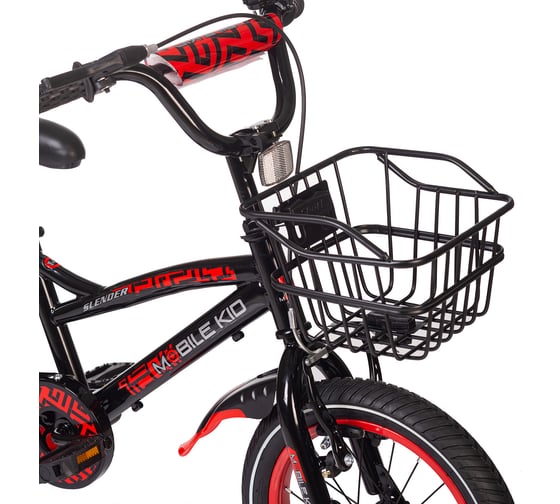 Детский двухколёсный велосипед Mobile Kid SLENDER 14 BLACK RED 4610088640362