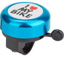Звонок STELS 45AE-09 I love my bike, алюминий/пластик, черный/синий LU059684