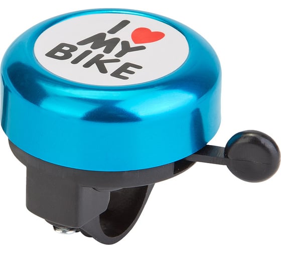 Звонок STELS 45AE-09 I love my bike, алюминий/пластик, черный/синий LU059684 1