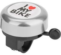 Звонок STELS 45AE-06 I love my bike, алюминий/пластик, черный/серебристый LU059682
