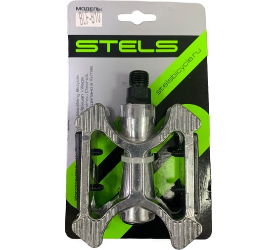 Педали STELS BLF-B10, ось 9/16", со светоотражателями, алюминиевые, серебристые LU073621