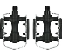 Педали Feimin FP-917, 111х76мм, база пластик, стальная ось, рамка алюминий, 311гр, черные\серебристые H000010703