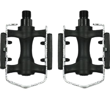 Педали Feimin FP-917, 111х76мм, база пластик, стальная ось, рамка алюминий, 311гр, черные\серебристые H000010703