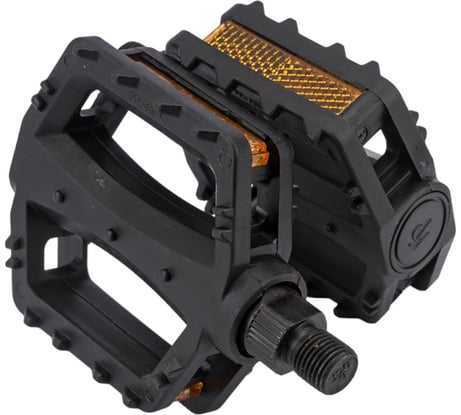 Педали Feimin FP-651, 95х78мм, 1\2, моноблок пластик, стальная ось, 12мм, 300гр, черные H000013481