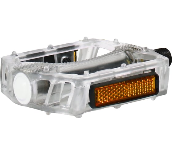 Педали Feimin FP-801clear, 110х100мм, BMX, база пластик, стальная ось, 327гр, прозрачные, подшипник H000010702