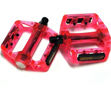 Педали Feimin FP-801red, 110х100мм, BMX, база пластик, стальная ось, 327гр, красные, подшипник H000010701