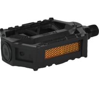 Педали Feimin FP-808, 109х83мм, моноблок пластик, стальная ось, 383гр, черные H000013476