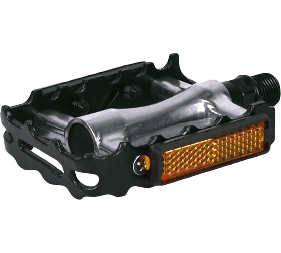 Педали Feimin FP-980Alu, 100х65мм, база алюминий, стальная ось, рамка алюминий, 350гр, серебристый/черный H000013479