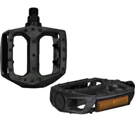 Педали Feimin FP-965, 98х78мм, база алюминий, сталь ось, литые с шипами, 235гр, черные HQ-0005810