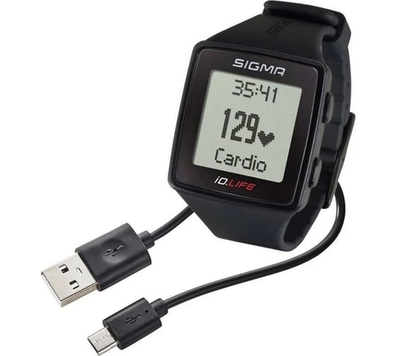 Спортивные часы-пульсометр SIGMA iD.LIFE black, 24600, черный, 7 функций, без нагрудного датчика H000010674