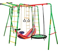 Спортивно-игровой комплекс Kampfer Wunder Sommer гнездо большое зеленое, синяя лиана, красный гамак K10388007
