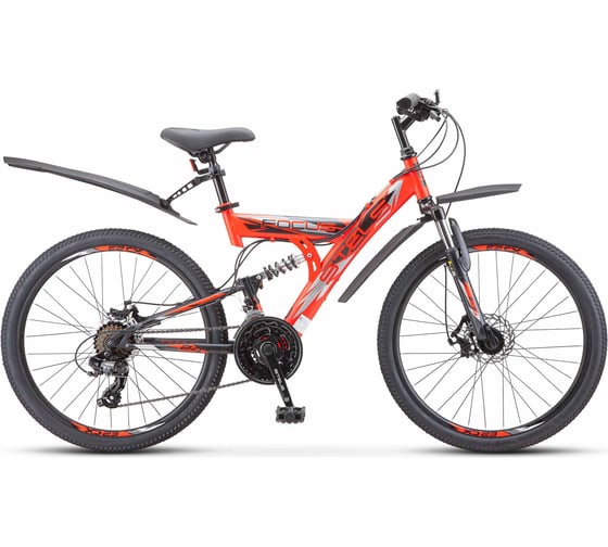 Велосипед STELS focus md 24" 18-sp v010, размер рамы 16", красный/черный, 2022г lu098194 LU091325