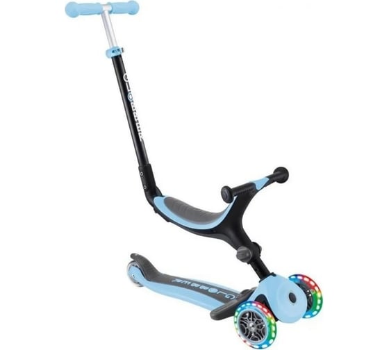 Самокат GLOBBER go up foldable lights пастельно-голубой 643-200