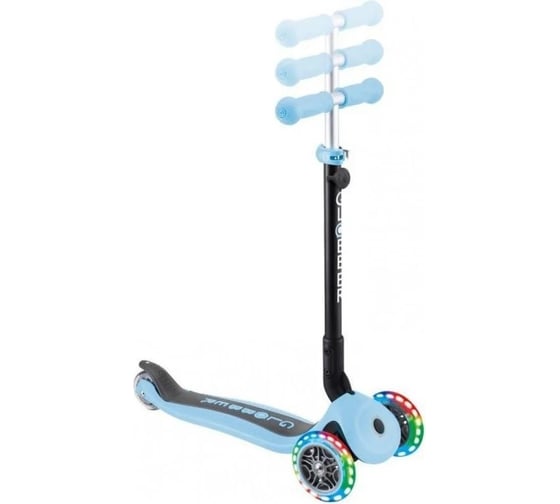 Самокат GLOBBER go up foldable lights пастельно-голубой 643-200