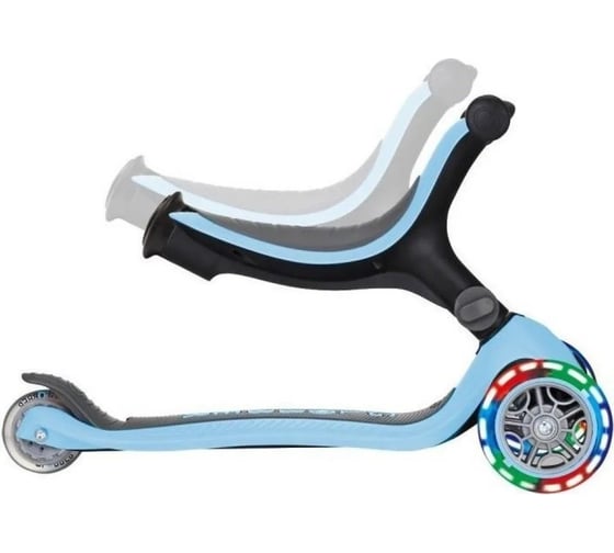 Самокат GLOBBER go up foldable lights пастельно-голубой 643-200