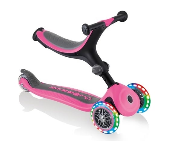 Самокат GLOBBER go up foldable lights розовый 643-110