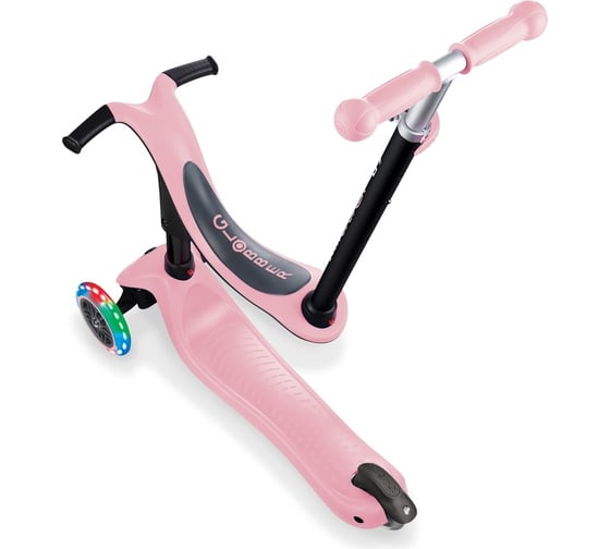 Самокат GLOBBER go up sporty lights пастельно-розовый 452-210-3