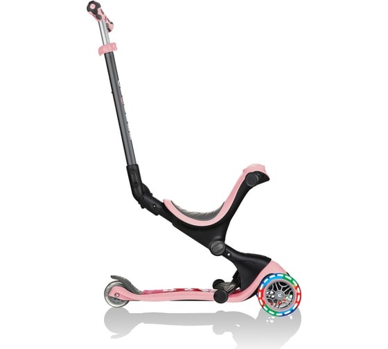 Самокат GLOBBER go up deluxe fantasy lights пастельно-розовый 647-211